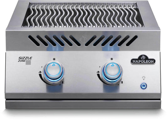 NAPOLEON BBQ BIB18IRNSS Built-in 700 Series Dual Infrared Burner With Stainless Steel COVER...