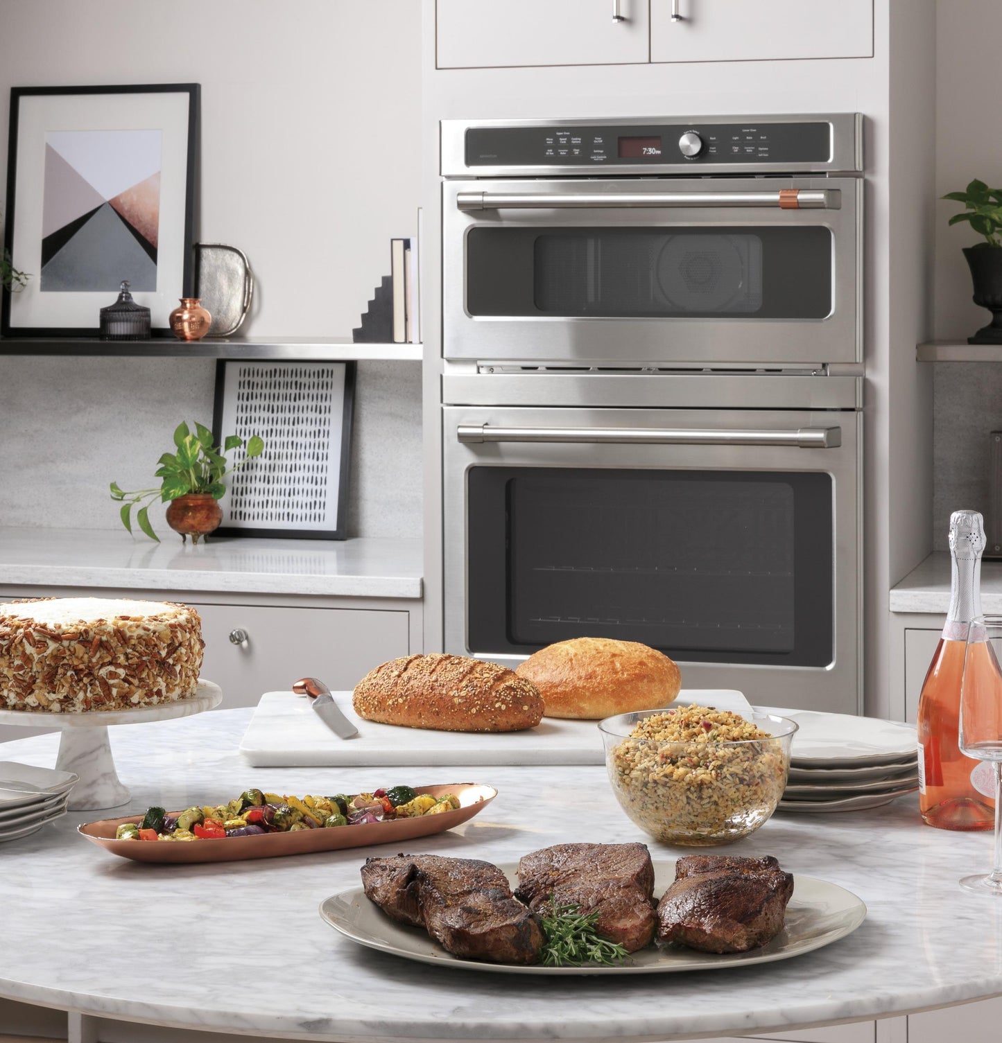 CAFE CTC912P2NS1 Cafe 30 In. Combination Double Wall Oven With Convection and ...