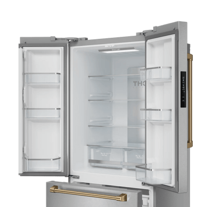 THOR KITCHEN RF3017FFD99BRZ 30 Inch 17.7 Cu Ft French Door Counter Depth Refrigerator With Ice ...