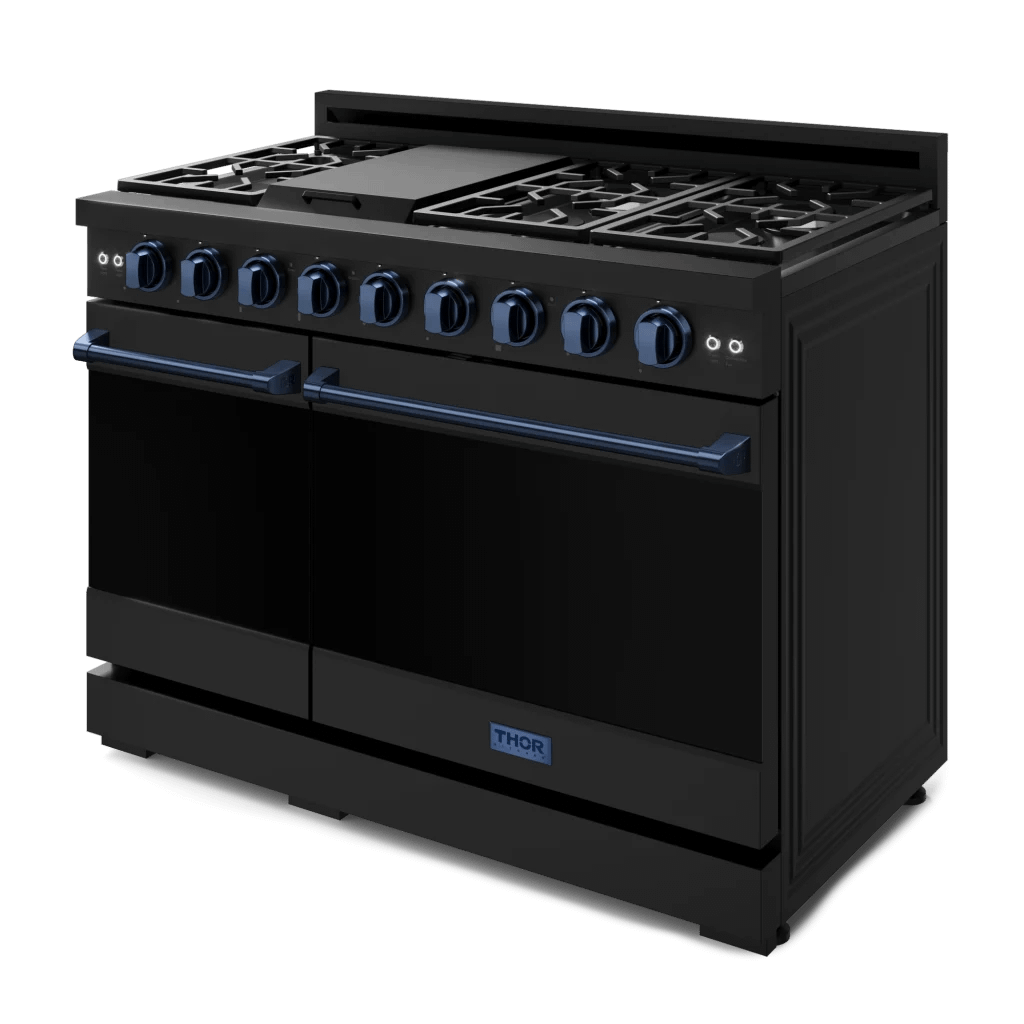 THOR KITCHEN RSG48EBBLU 48 Inch Professional Gas Range With Tilt Panel Touch Control In BLA...