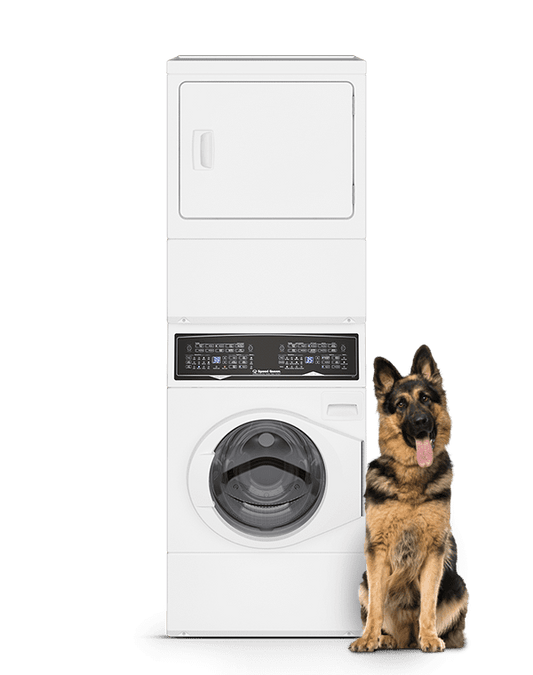 SPEED QUEEN SF7007WG Sf7 Stacked White Washer - Gas Dryer With Pet Plus | Sanitize | FAS...