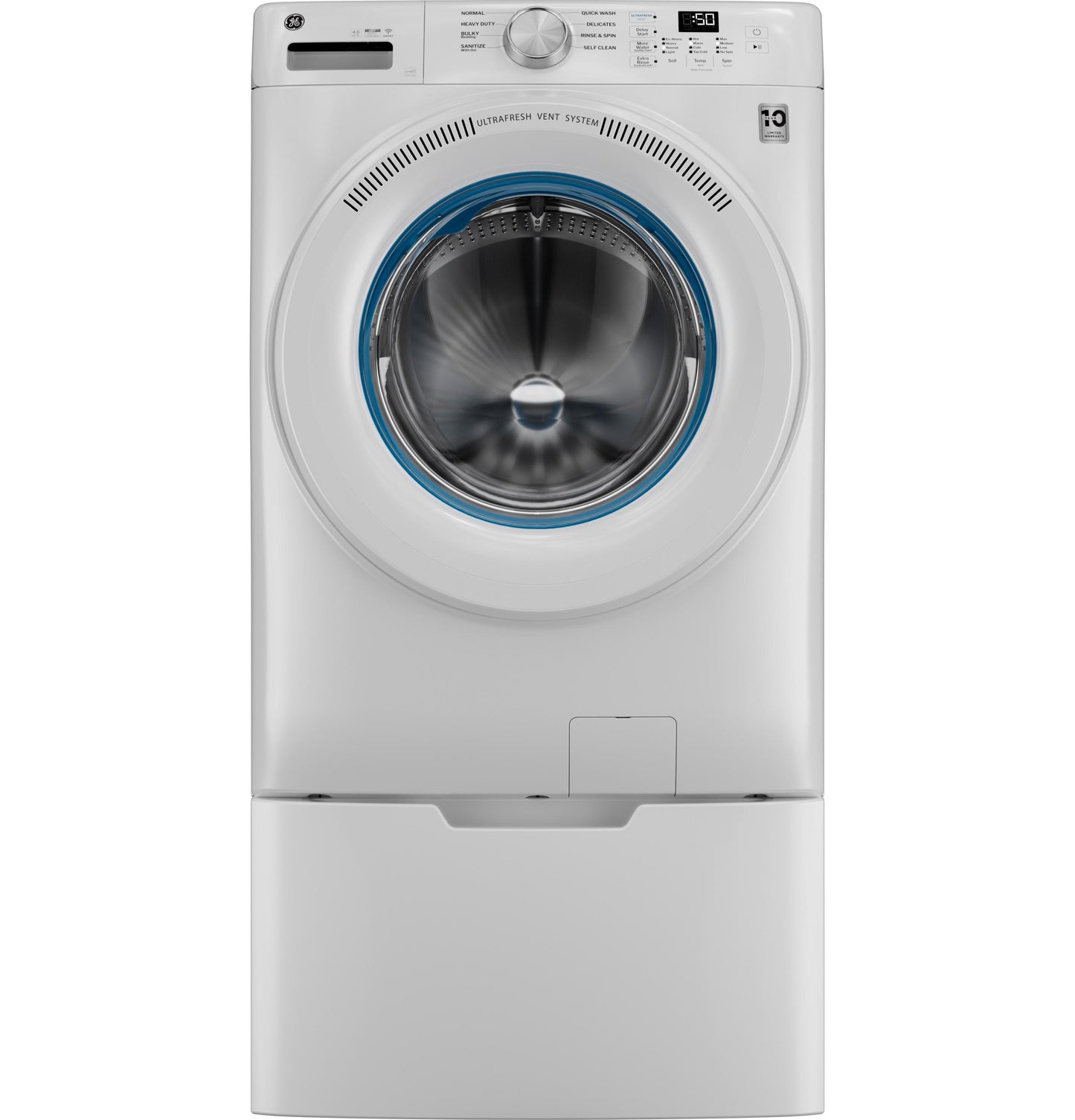 GE APPLIANCES GFW350SSYWW Ge Energy Star 4.6 Cu. Ft. Capacity Smart Front Load Washer W...