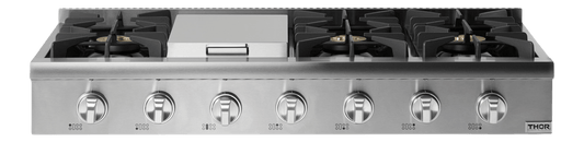 THOR KITCHEN HRT4806ULP 48 Inch Professional Gas Rangetop In Stainless Steel - Liquid Propane