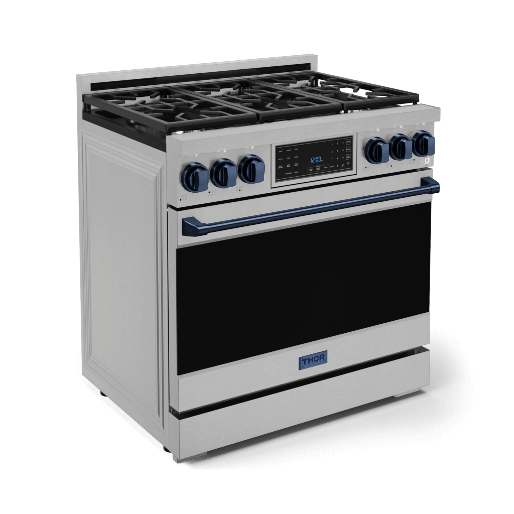 THOR KITCHEN RSG36BLU 36 Inch Professional Gas Range With Tilt Panel Touch Control In STA...