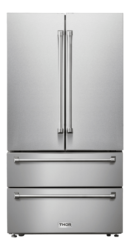 THOR KITCHEN TRF3602 36 Inch Professional French Door Refrigerator With Freezer Drawers