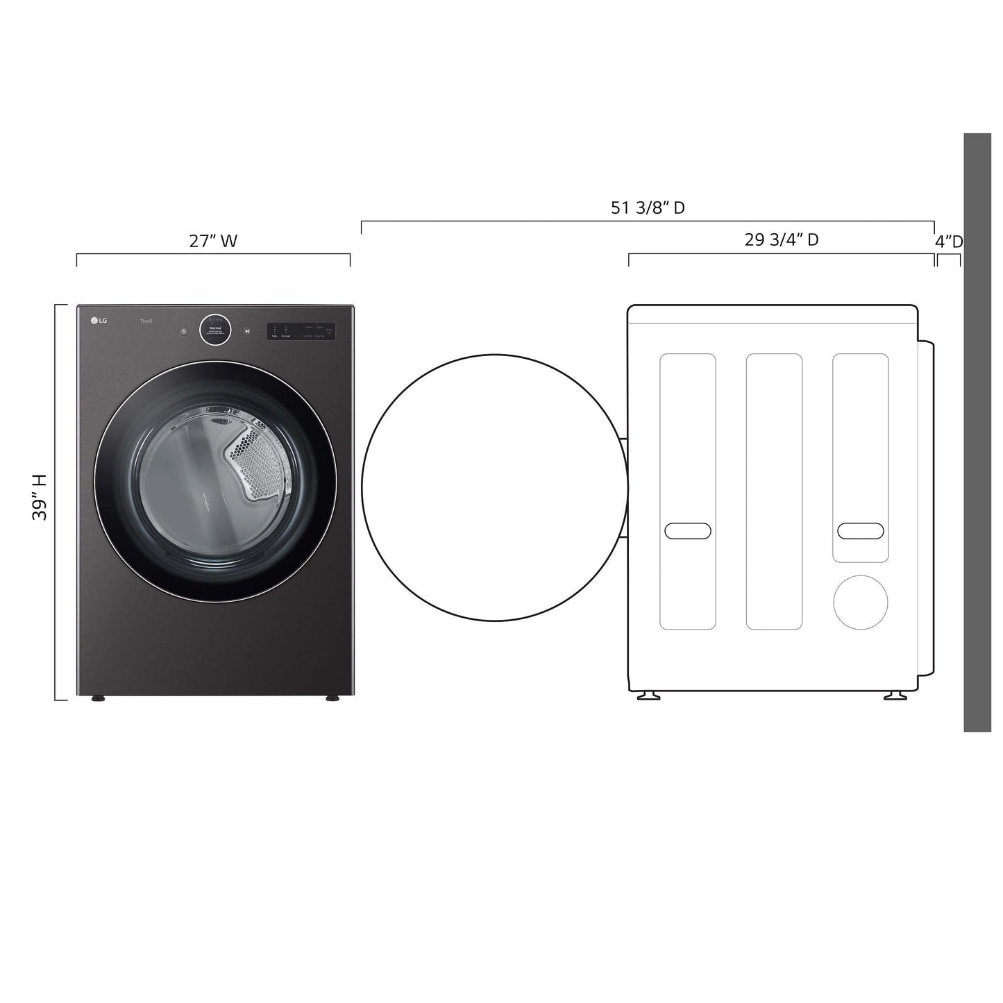 LG DLGX6701B 7.4 Cu. Ft. Ultra Large Capacity Smart Wi-fi Enabled Front Load GAS...