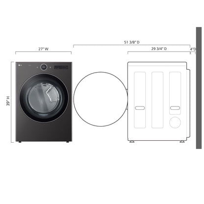 LG DLGX6701B 7.4 Cu. Ft. Ultra Large Capacity Smart Wi-fi Enabled Front Load GAS...