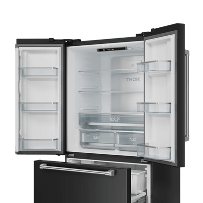 THOR KITCHEN RF3621CTD00SS 36 Inch 20.3 Cu Ft French Door Counter Depth Refrigerator With Ice ...