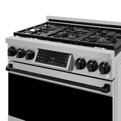 THOR KITCHEN RSG36BLK 36 Inch Professional Gas Range With Tilt Panel Touch Control In STA...