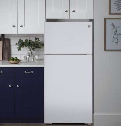 GE APPLIANCES GPE17CTNRWW Ge Energy Star 16.6 Cu. Ft. Recessed Handle Top-freezer REFRI...