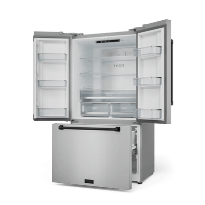 THOR KITCHEN RF3621CTD99BLK 36 Inch 20.3 Cu Ft French Door Counter Depth Refrigerator With Ice ...