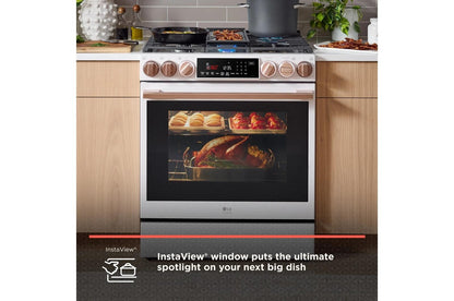 LG LSES6338N LG Studio 6.3 Cu. Ft. Instaview Electric Slide-in Range With PRO...