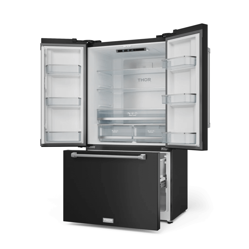 THOR KITCHEN RF3621CTD00SS 36 Inch 20.3 Cu Ft French Door Counter Depth Refrigerator With Ice ...