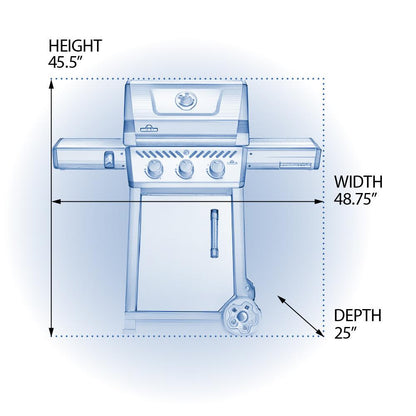 NAPOLEON BBQ F365DNGT Napoleon BBQ Freestyle 365 Gas Grill , Graphite Grey , Natural Gas