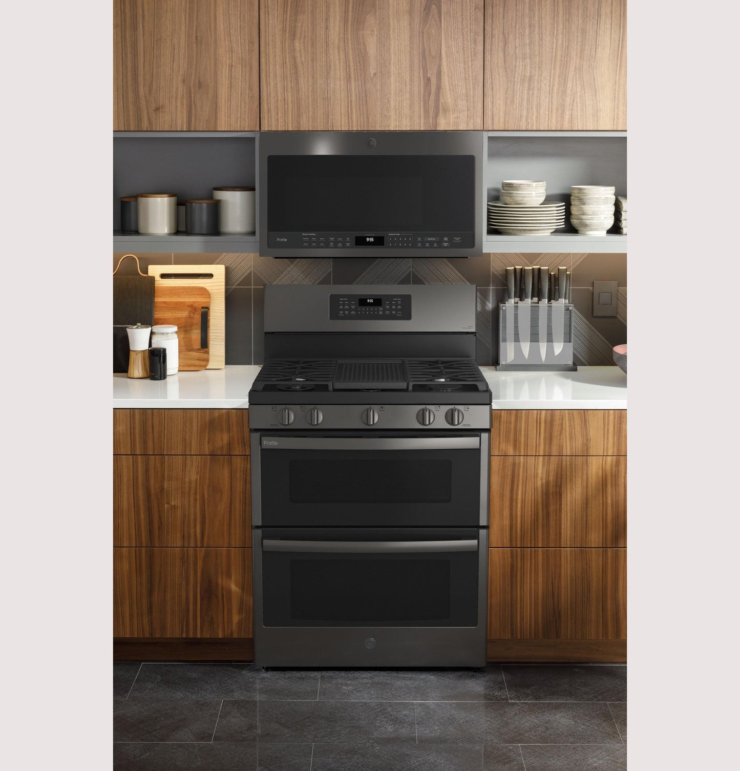 GE APPLIANCES PGB965BPTS GE Profile 30"" Free-standing Gas Double Oven Convection Range W...