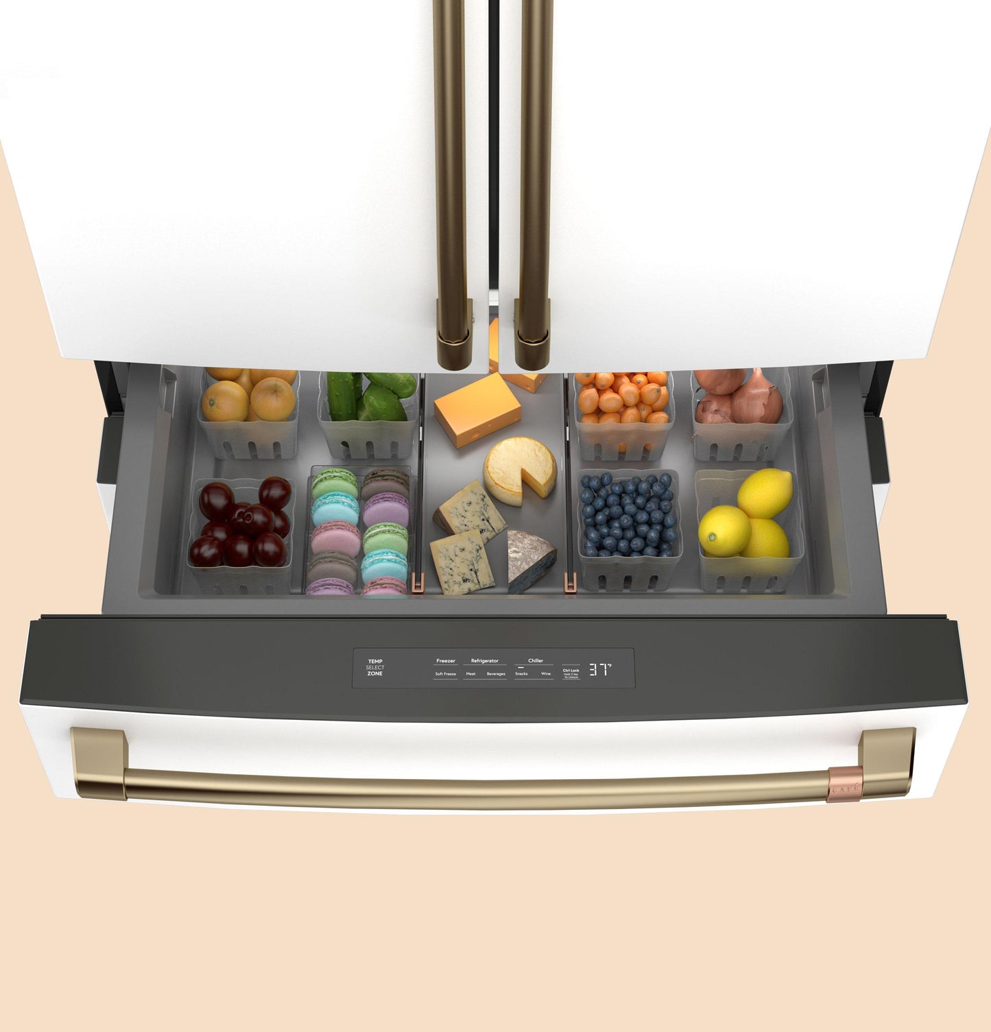 CAFE CGE29DP4TW2 Cafe Energy Star 28.7 Cu. Ft. Smart 4-door FRENCH-DOOR...