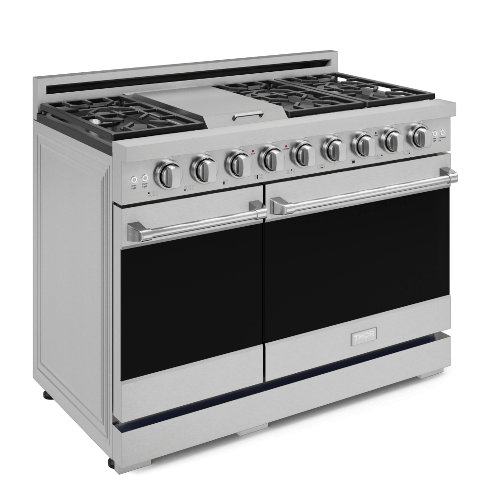THOR KITCHEN RSG48ELP 48 Inch Professional Lp Range With Tilt Panel Touch Control In STAI...