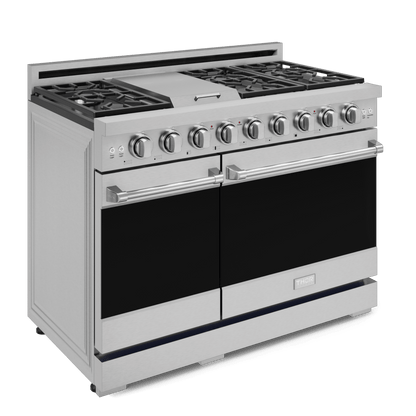 THOR KITCHEN RSG48ELP 48 Inch Professional Lp Range With Tilt Panel Touch Control In STAI...