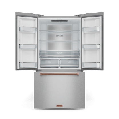THOR KITCHEN RF3621CTD99RSG 36 Inch 20.3 Cu Ft French Door Counter Depth Refrigerator With Ice ...