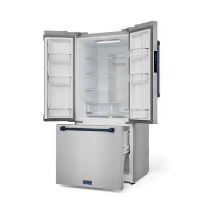 THOR KITCHEN RF3017FFD99BLU 30 Inch 17.7 Cu Ft French Door Counter Depth Refrigerator With Ice ...
