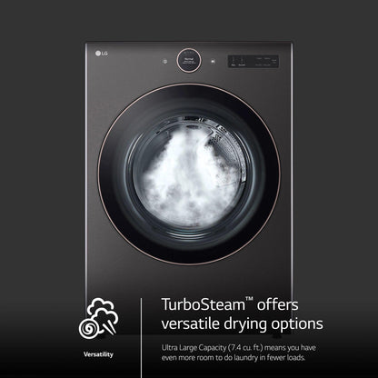 LG DLGX6501B 7.4 Cu. Ft. Ultra Large Capacity Smart Front Load Gas Dryer With SE...