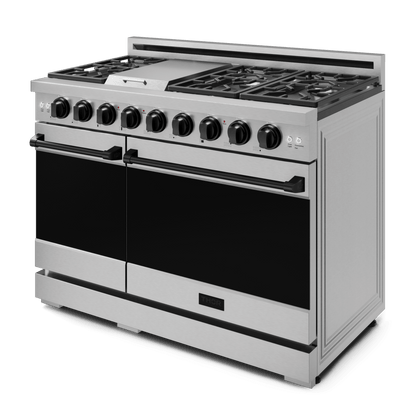 THOR KITCHEN RSG48ELPBLK 48 Inch Professional Lp Range With Tilt Panel Touch Control In STAI...