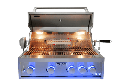 THOR KITCHEN MK04SS304 30 Inch 4-burner Gas BBQ Grill With Rotisserie In Stainless Steel