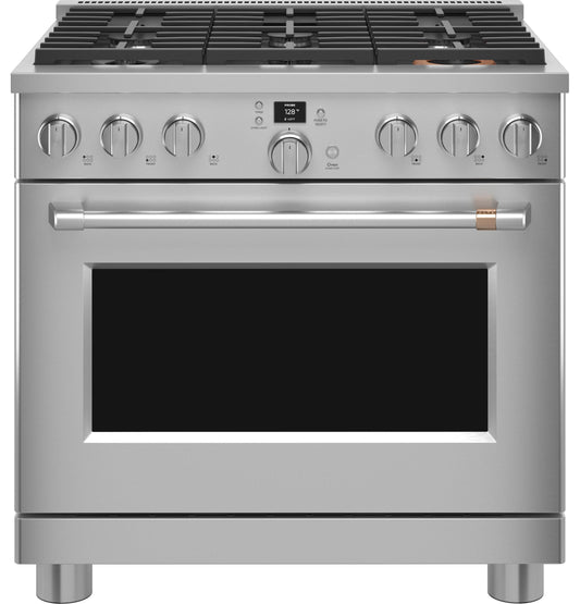 CAFE C2Y366P2TS1 Cafe 36"" Smart Dual-fuel Commercial-style Range With 6 BURNER...