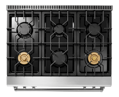 THOR KITCHEN TRG3601LP 36 Inch Tilt Panel Professional Gas Range - Liquid Propane
