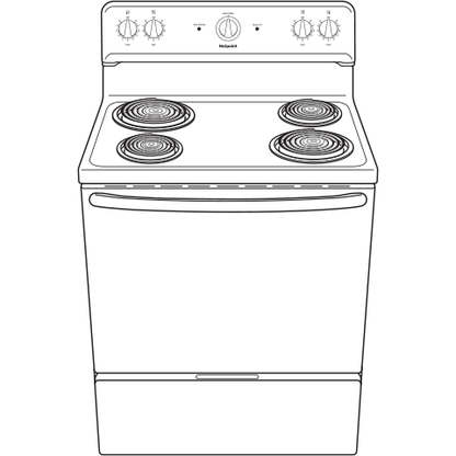 HOTPOINT RBS160DMWW Hotpoint 30"" Free-standing Electric Range