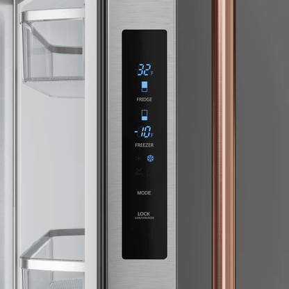 THOR KITCHEN RF3017FFD99RSG 30 Inch 17.7 Cu Ft French Door Counter Depth Refrigerator With Ice ...