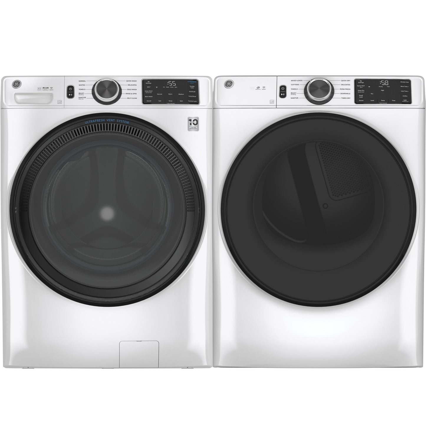 GE APPLIANCES GFD55ESSNWW Ge 7.8 Cu. Ft. Capacity Smart Front Load Electric Dryer