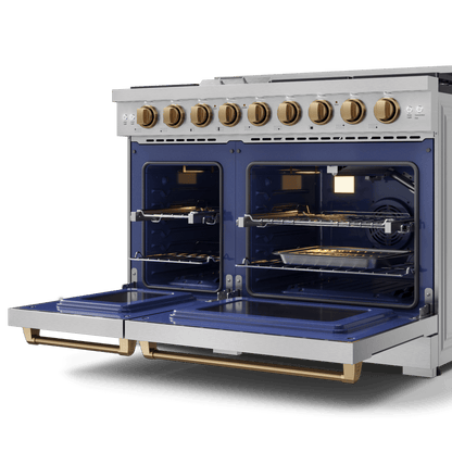 THOR KITCHEN RSG48ELPBRZ 48 Inch Professional Lp Range With Tilt Panel Touch Control In STAI...