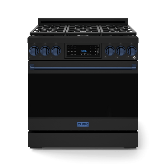 THOR KITCHEN RSG36BBLU 36 Inch Professional Gas Range With Tilt Panel Touch Control In STA...