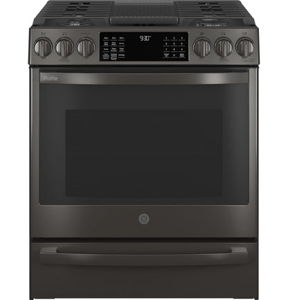 GE APPLIANCES PGS930BPTS GE Profile 30"" Smart Slide-in Front-control Gas Range With Air Fry