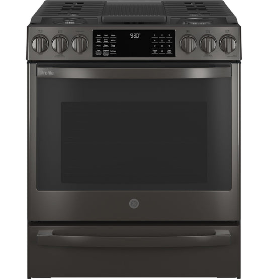 GE APPLIANCES PGS930BPTS GE Profile 30"" Smart Slide-in Front-control Gas Range With Air Fry