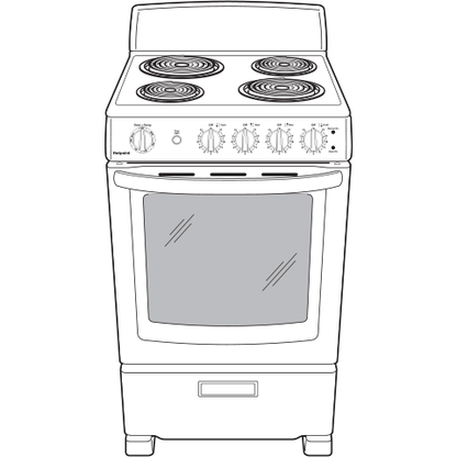 HOTPOINT RAS240DMWW Hotpoint 24"" Electric Free-standing Front-control Range