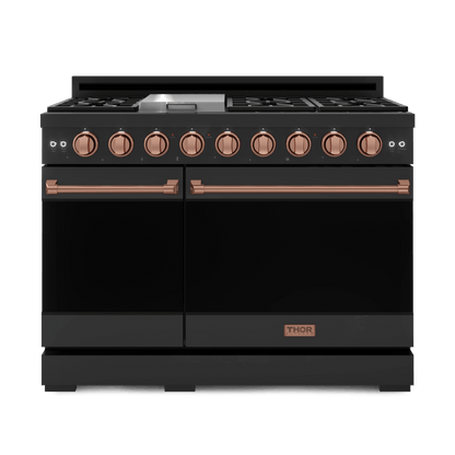 THOR KITCHEN RSG48EBRSG 48 Inch Professional Gas Range With Tilt Panel Touch Control In BLA...