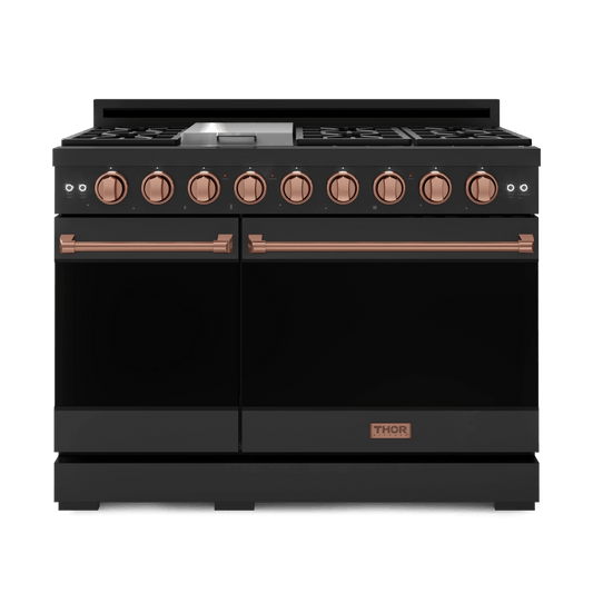 THOR KITCHEN RSG48EBRSG 48 Inch Professional Gas Range With Tilt Panel Touch Control In BLA...