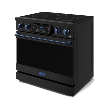 THOR KITCHEN RSE36BBLU 36 Inch Professional Electric Range With Tilt Panel Touch Control I...