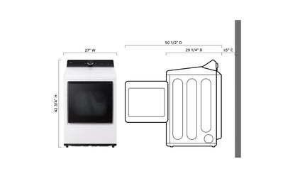 LG DLEX8600WE 7.3 Cu. Ft. Ultra Large Capacity Rear Control Electric Dryer With L...