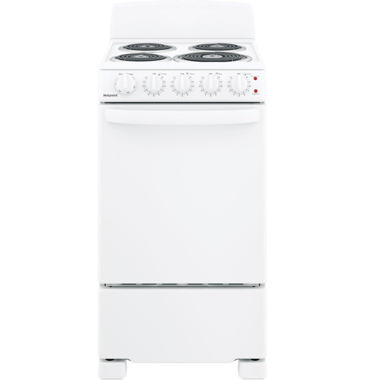 HOTPOINT RAS200DMWW Hotpoint 20"" Electric Free-standing Front-control Electric Range