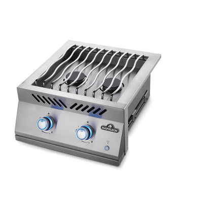 NAPOLEON BBQ BIB18RTNSS Built-in 700 Series Dual Range Top Burner With Stainless Steel COVE...