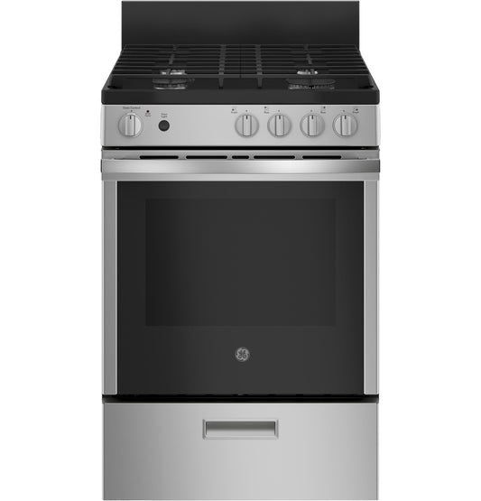 GE APPLIANCES JGAS640RMSS Ge 24"" Steam Clean Free-standing/slide-in Gas Range