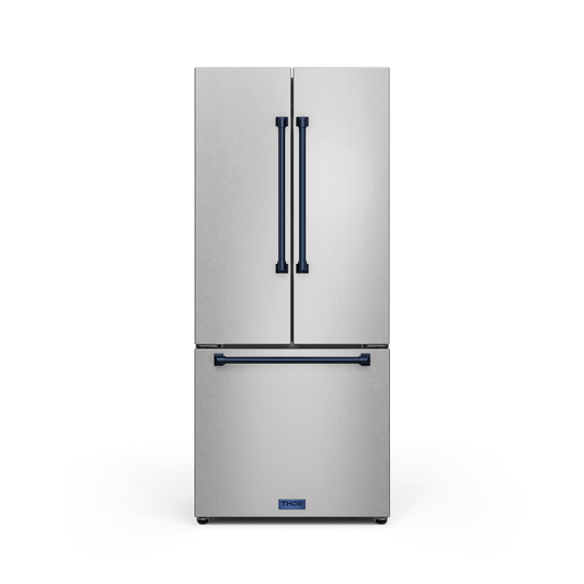 THOR KITCHEN RF3017FFD99BLU 30 Inch 17.7 Cu Ft French Door Counter Depth Refrigerator With Ice ...