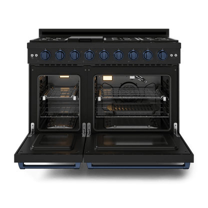 THOR KITCHEN RSG48EBBLU 48 Inch Professional Gas Range With Tilt Panel Touch Control In BLA...