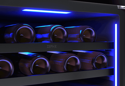 ZEPHYR PRW24C02CBSG Zephyr 24"" Black Stainless Dual Zone Wine Cooler