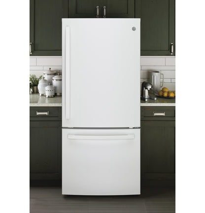 GE APPLIANCES GDE21EGKWW Ge Series Energy Star 20.9 Cu. Ft. Bottom Freezer Refrigerator