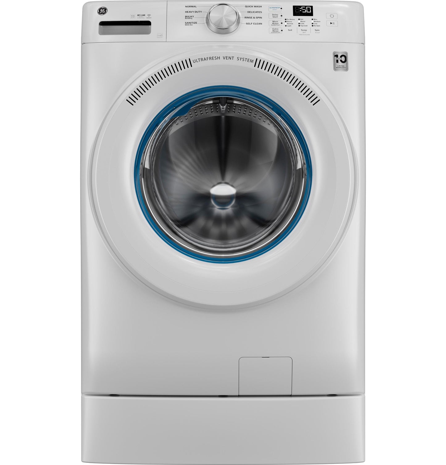 GE APPLIANCES GFW350SSYWW Ge Energy Star 4.6 Cu. Ft. Capacity Smart Front Load Washer W...