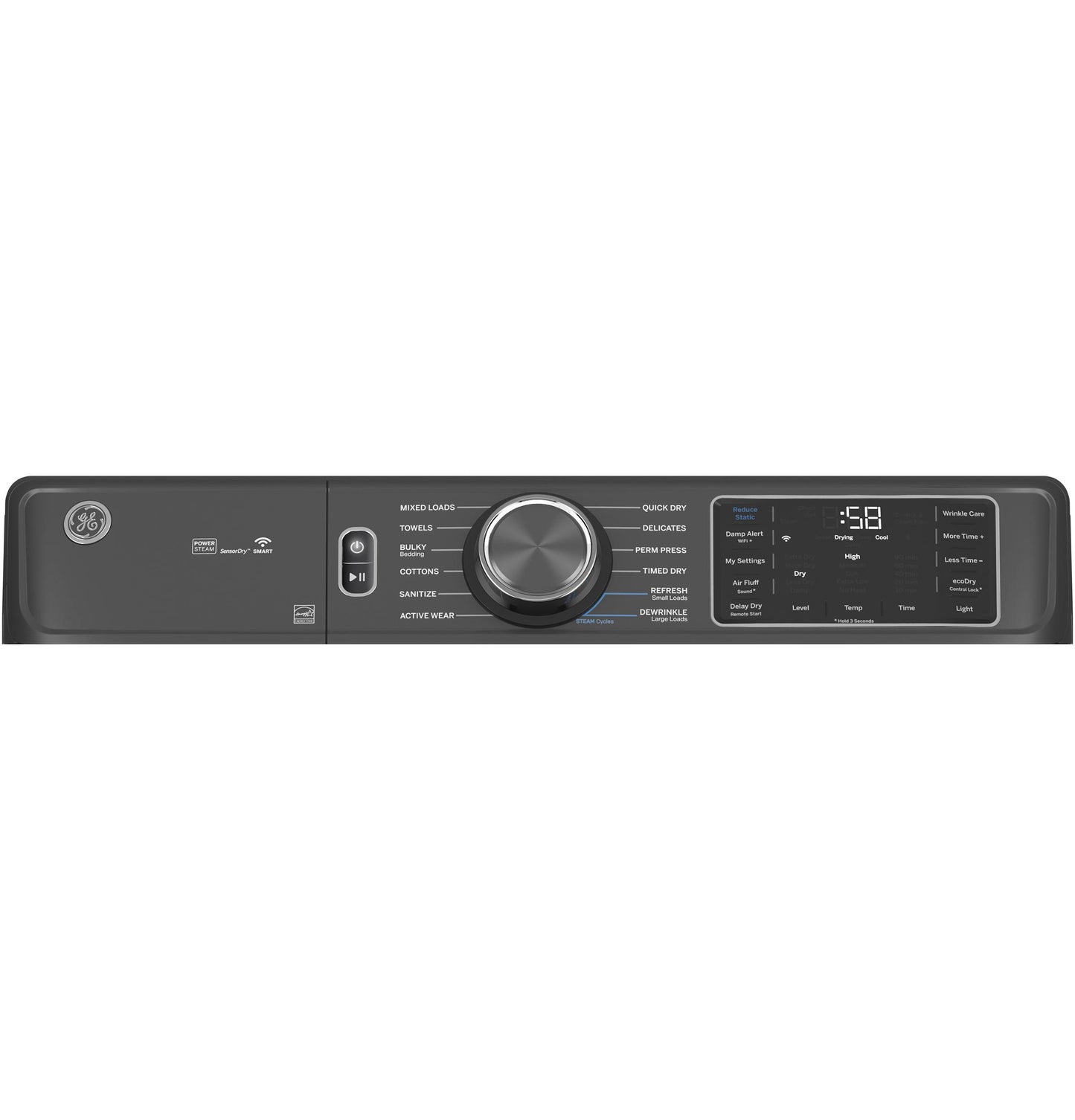 GE APPLIANCES GFD65ESPVDS Ge 7.8 Cu. Ft. Capacity Smart Front Load Electric Dryer With STE...